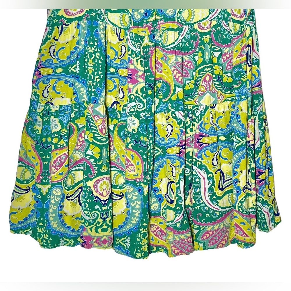 Umgee Vibrant Paisley Dress w/ Pockets & Embroidered Lace Sleeves & V-Neckline L - Picture 9 of 14